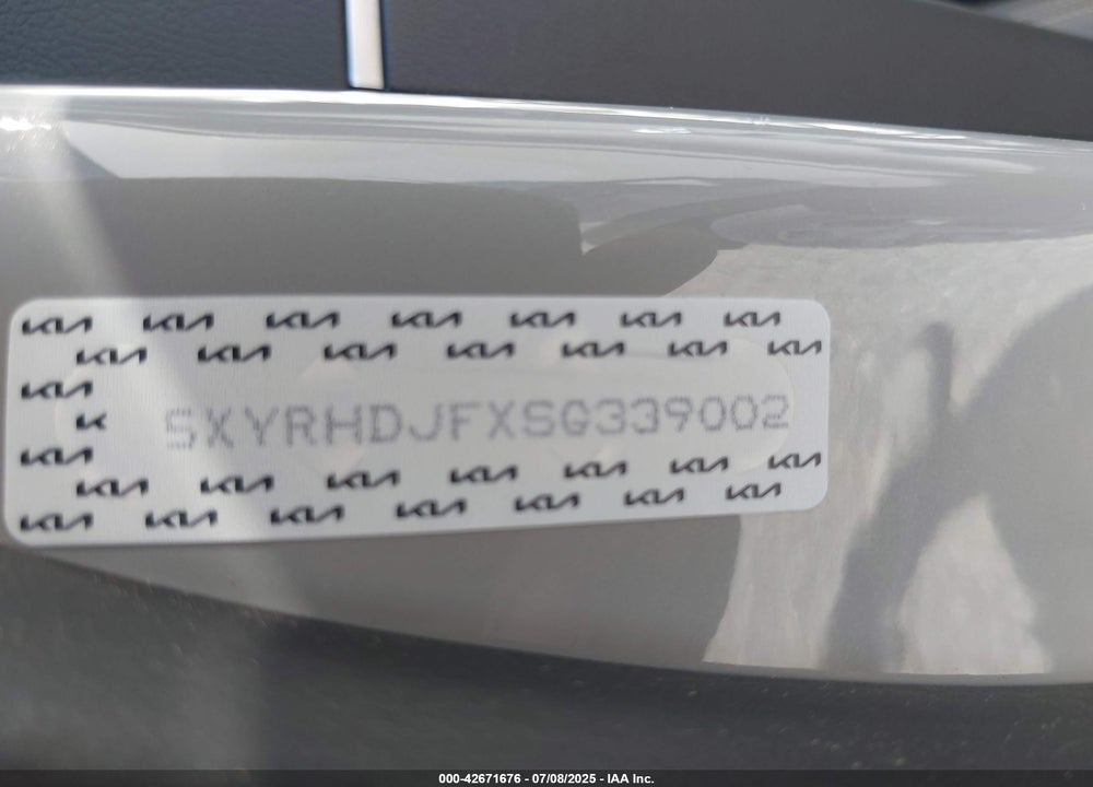2025 KIA SORENTO VIN: 5XYRHDJFXSG339002
