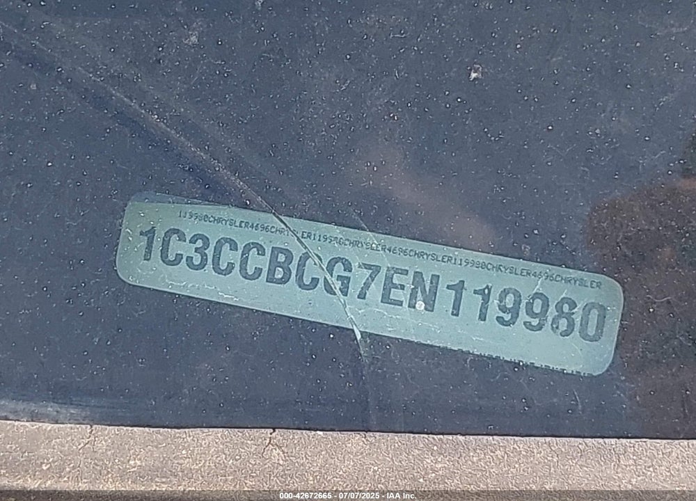 2014 CHRYSLER 200 VIN: 1C3CCBCG7EN119980