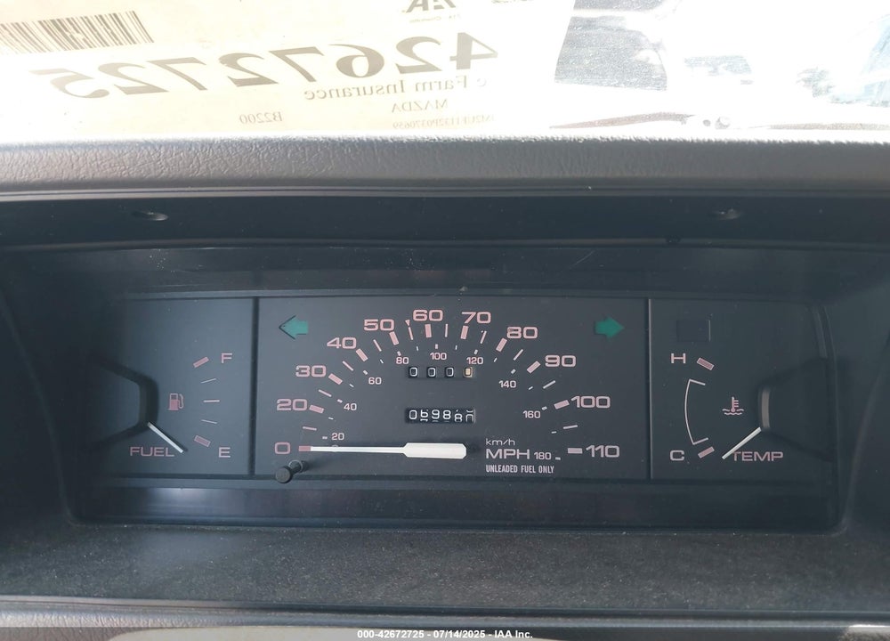 1993 MAZDA B2200 SHORT BED VIN: JM2UF1132P0370659