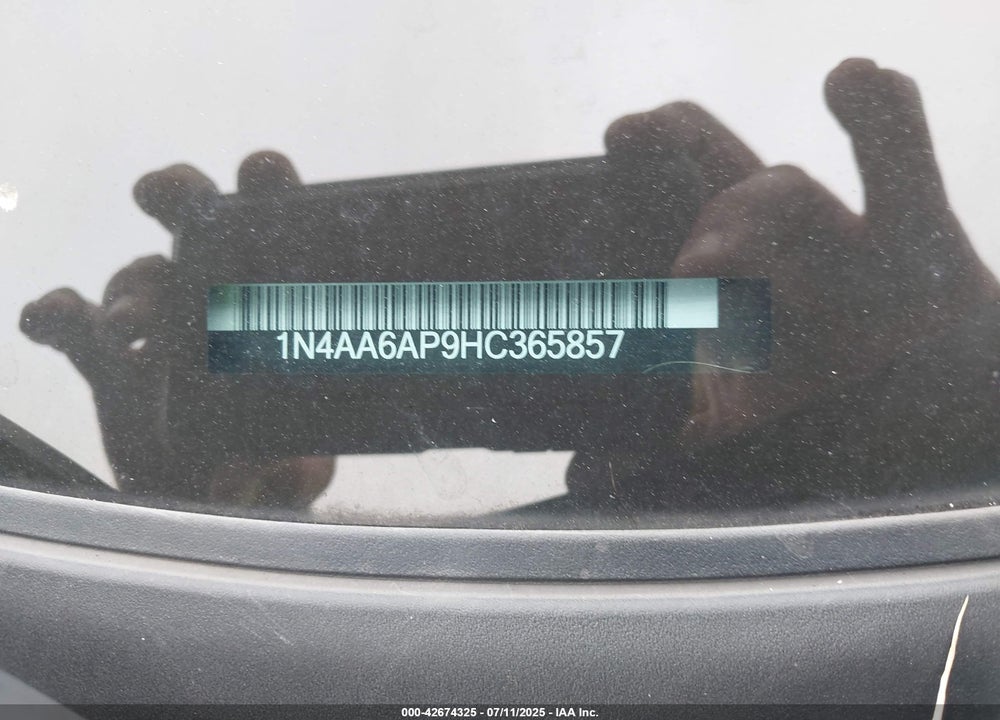 2017 NISSAN MAXIMA VIN: 1N4AA6AP9HC365857