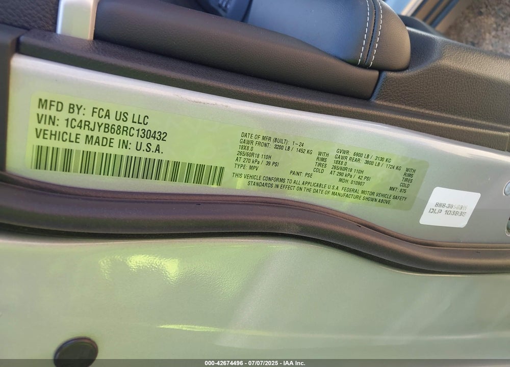 2024 JEEP GRAND CHEROKEE 4XE VIN: 1C4RJYB68RC130432