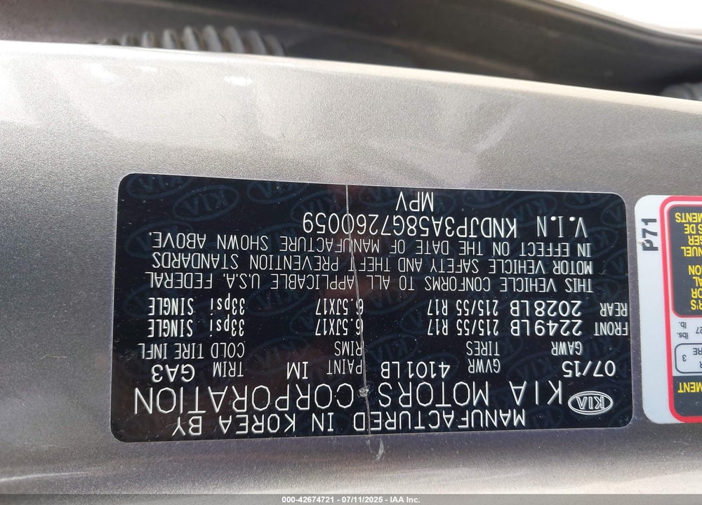 2016 KIA SOUL VIN: KNDJP3A58G7260059
