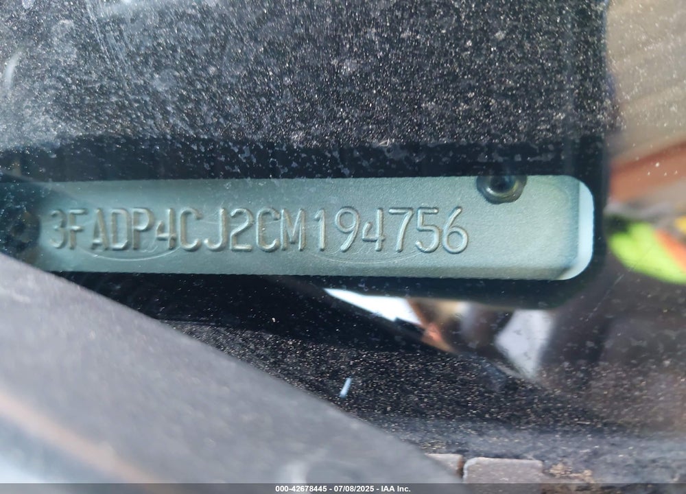 2012 FORD FIESTA VIN: 3FADP4CJ2CM194756