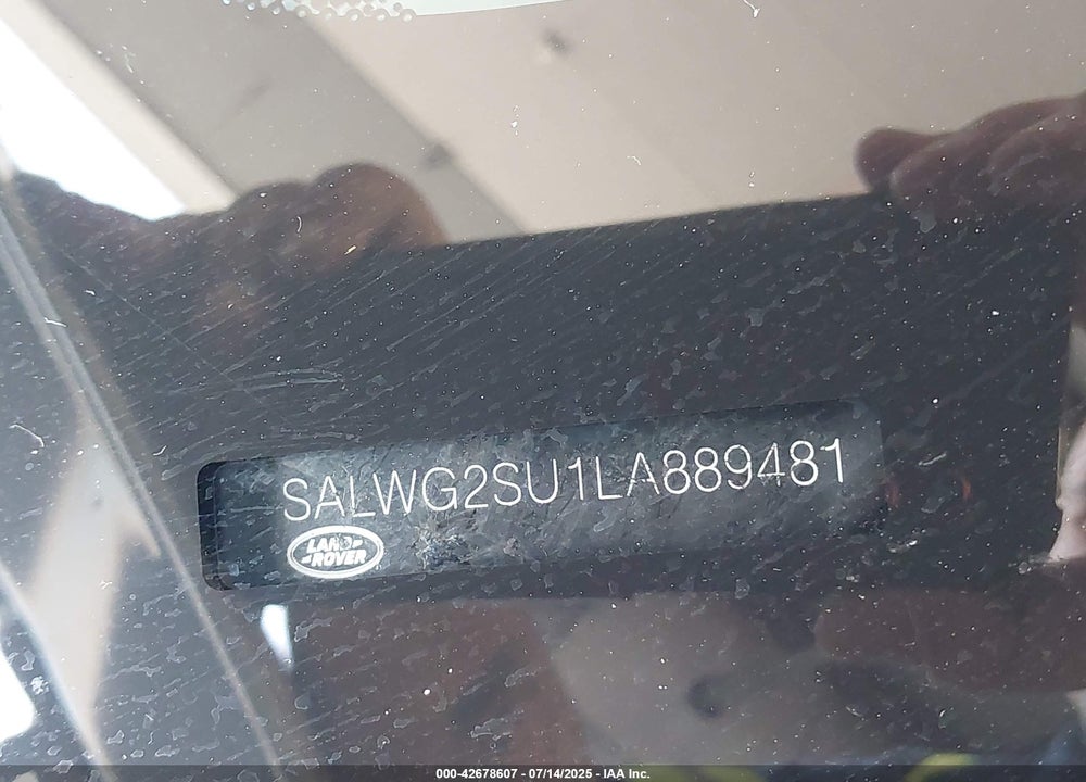 2020 LAND ROVER RANGE ROVER SPORT SE MHEV VIN: SALWG2SU1LA889481