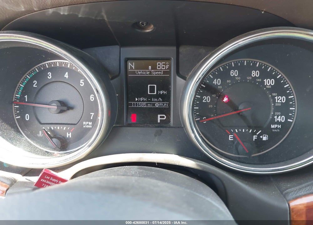 2013 JEEP GRAND CHEROKEE OVERLAND VIN: 1C4RJFCT6DC615198