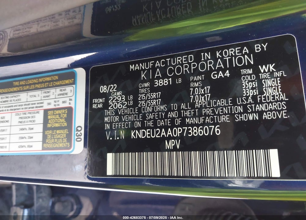 2023 KIA SELTOS VIN: KNDEU2AA0P7386076