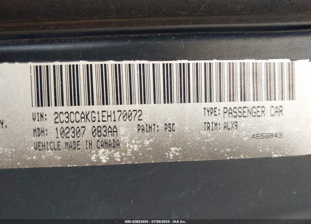 2014 CHRYSLER 300 VIN: 2C3CCAKG1EH170072