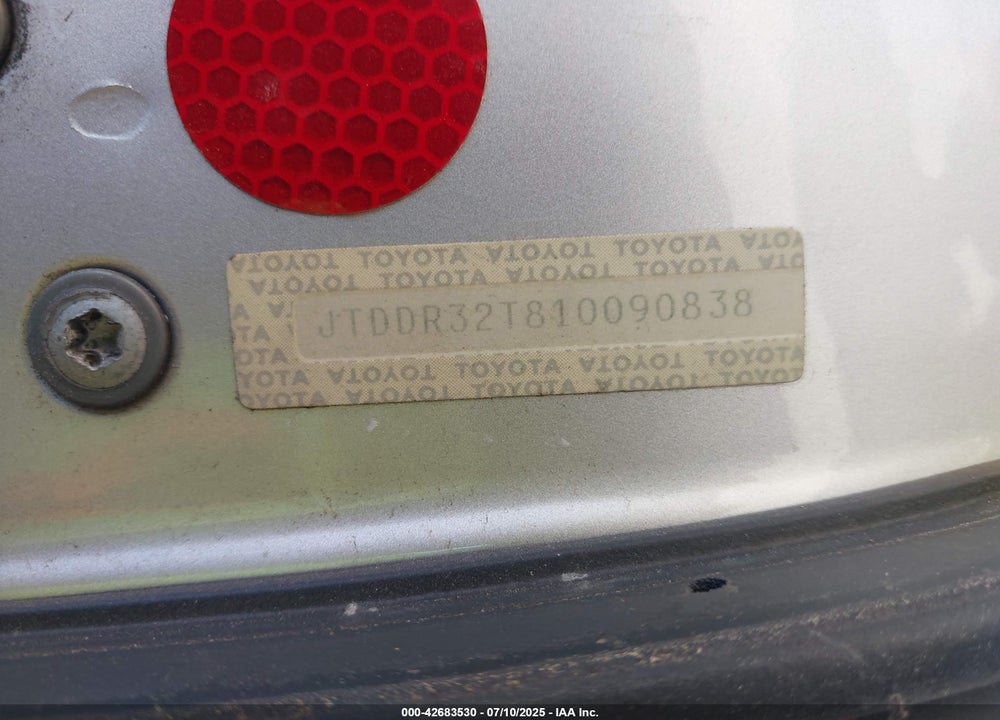 2001 TOYOTA CELICA GT VIN: JTDDR32T810090838