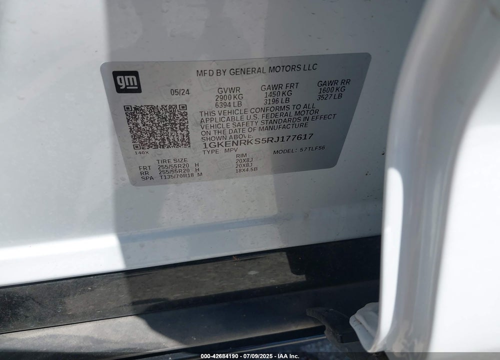 2024 GMC ACADIA VIN: 1GKENRKS5RJ177617