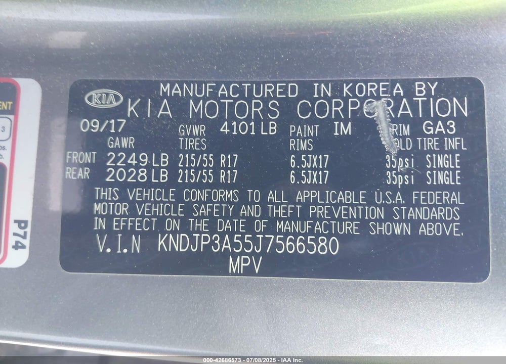 2018 KIA SOUL VIN: KNDJP3A55J7566580