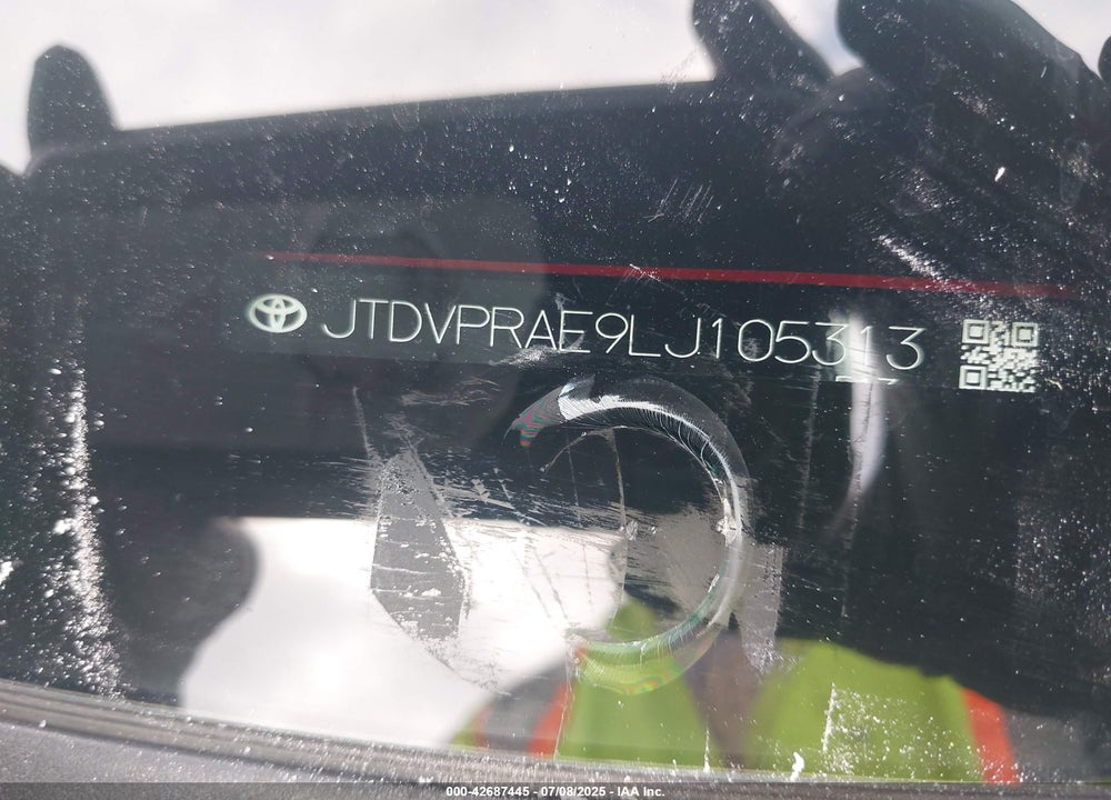 2020 TOYOTA COROLLA VIN: JTDVPRAE9LJ105313