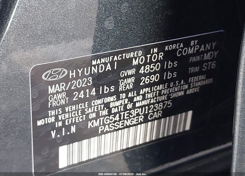 2023 GENESIS G70 VIN: KMTG54TE3PU123875