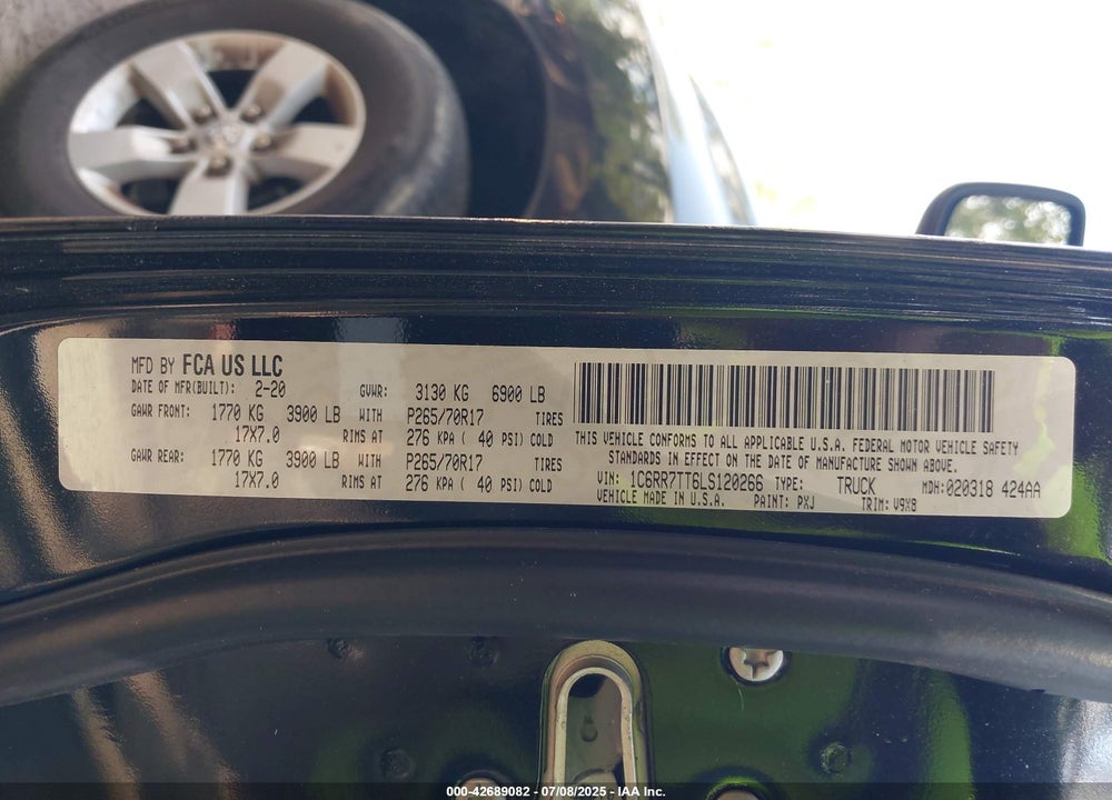 2020 RAM 1500 VIN: 1C6RR7TT6LS120266