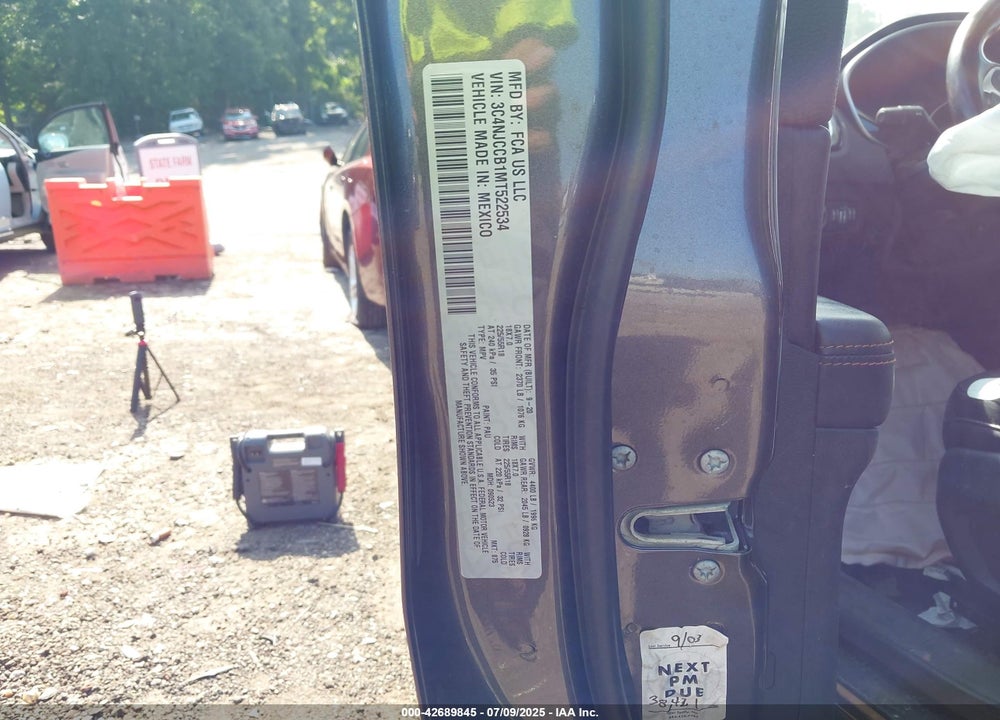 2021 JEEP COMPASS VIN: 3C4NJCCB1MT522534