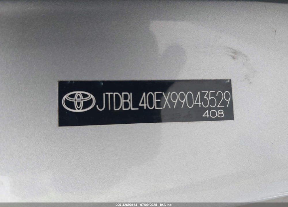 2009 TOYOTA COROLLA LE VIN: JTDBL40EX99043529