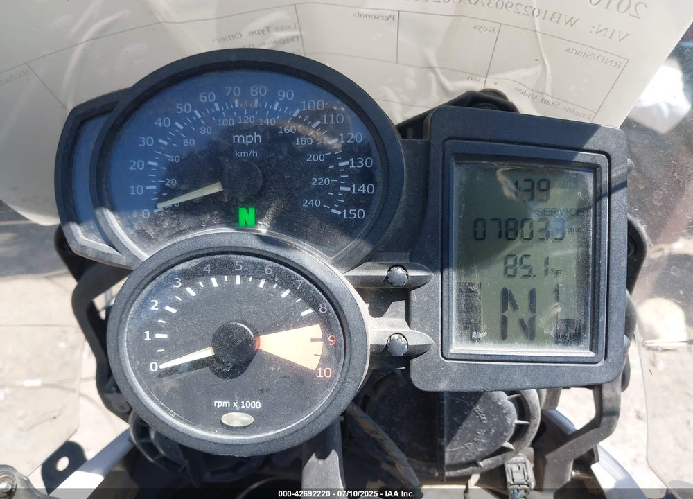 2010 BMW F800 GS VIN: WB1022903AZU02100