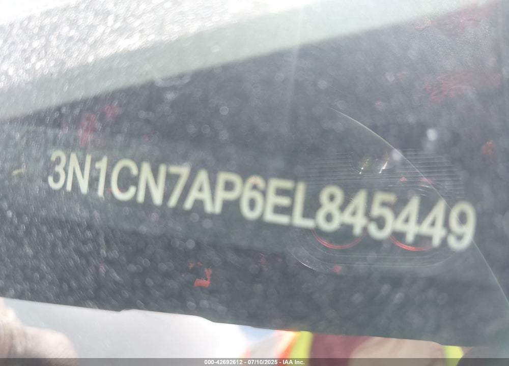 2014 NISSAN VERSA VIN: 3N1CN7AP6EL845449