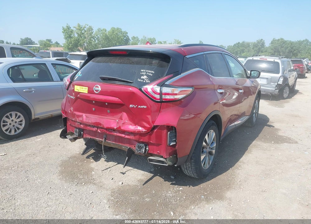 2016 NISSAN MURANO VIN: 5N1AZ2MH1GN135325