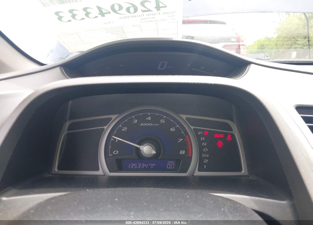 2011 HONDA CIVIC VIN: 2HGFG1B63BH501879