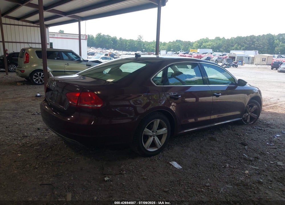 2012 VOLKSWAGEN PASSAT VIN: 1VWBP7A39CC082042