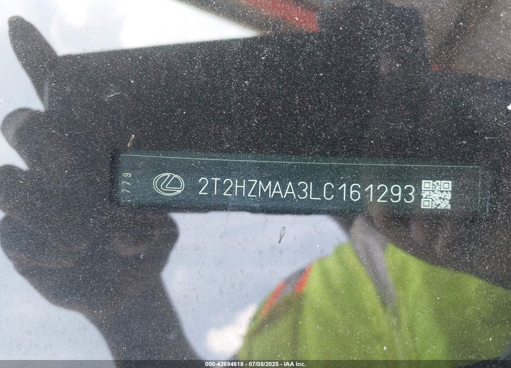 2020 LEXUS RX350 VIN: 2T2HZMAA3LC161293