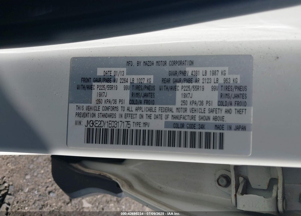 2014 MAZDA CX-5 VIN: JM3KE2DY1E0317175