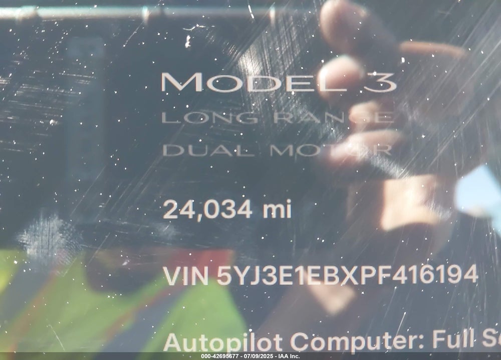 2023 TESLA MODEL 3 VIN: 5YJ3E1EBXPF416194