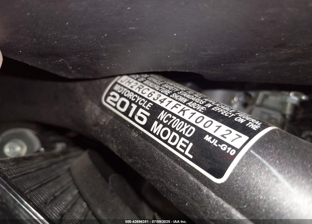 2015 HONDA NC700XD VIN: JH2RC6341FK100127