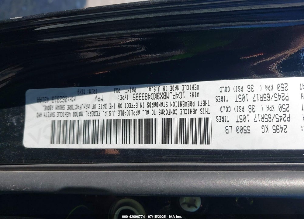 2019 JEEP CHEROKEE VIN: 1C4PJMBX3KD483895