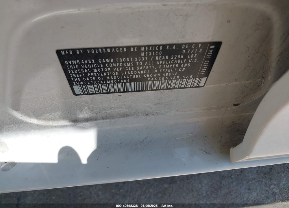 2014 VOLKSWAGEN JETTA SPORTWAGEN 2.0L TDI VIN: 3VWPL7AJ4EM601404