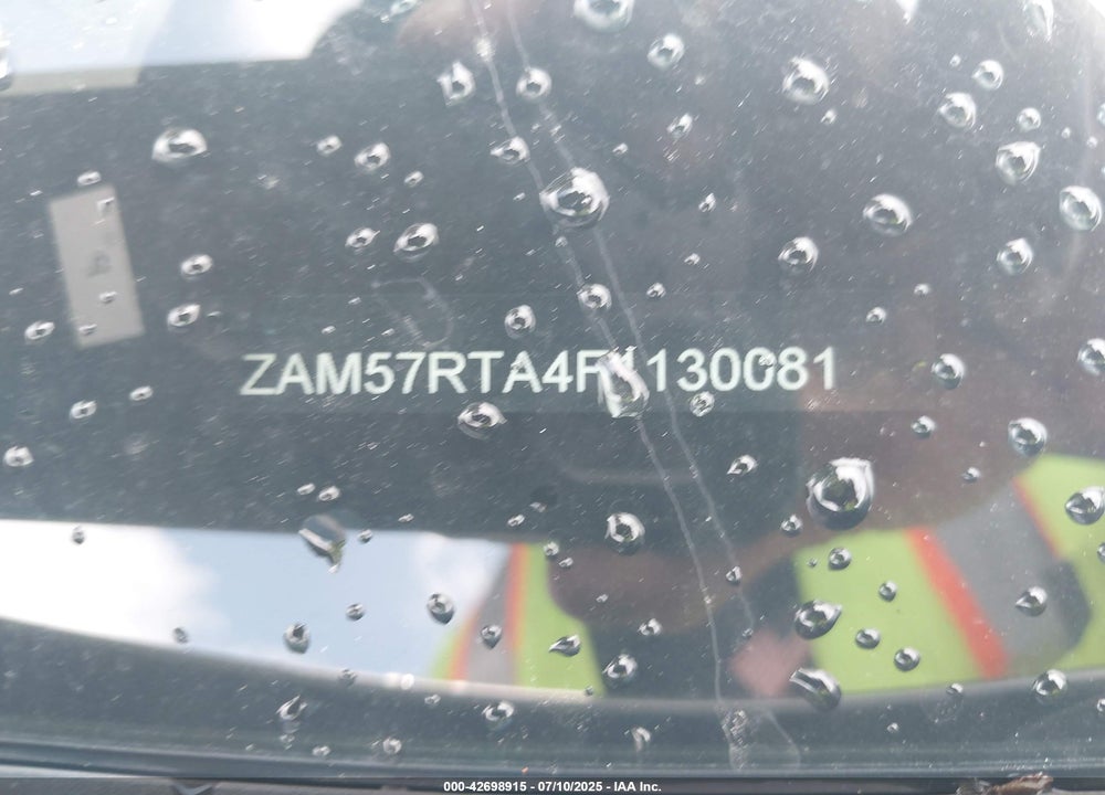2015 MASERATI GHIBLI VIN: ZAM57RTA4F1130081