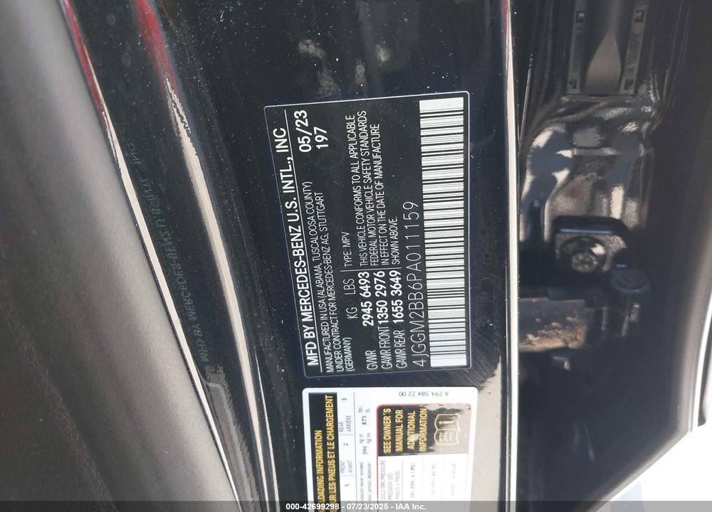 2023 MERCEDES-BENZ EQE 350+ SUV VIN: 4JGGM2BB6PA011159