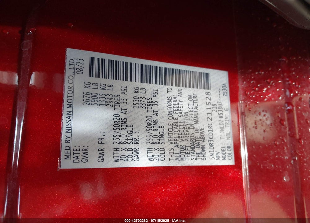 2024 NISSAN PATHFINDER VIN: 5N1DR3CD1RC211528