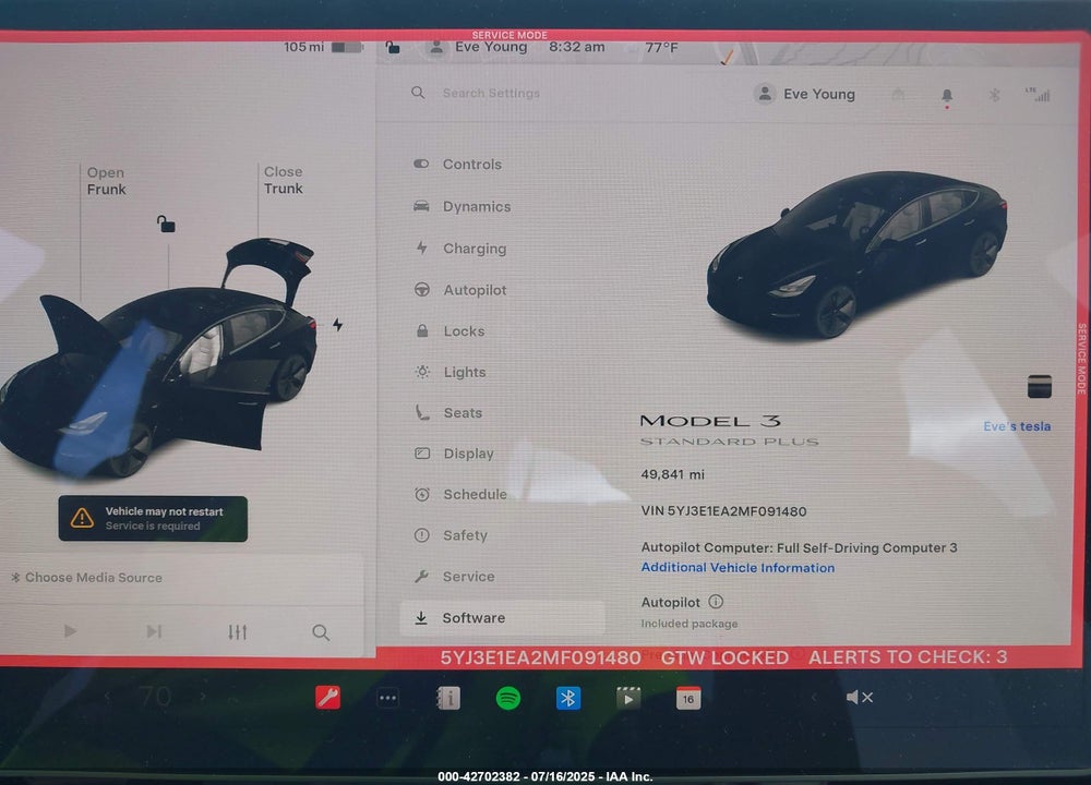 2021 TESLA MODEL 3 VIN: 5YJ3E1EA2MF091480