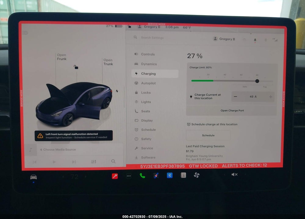 2023 TESLA MODEL 3 VIN: 5YJ3E1EB3PF387895