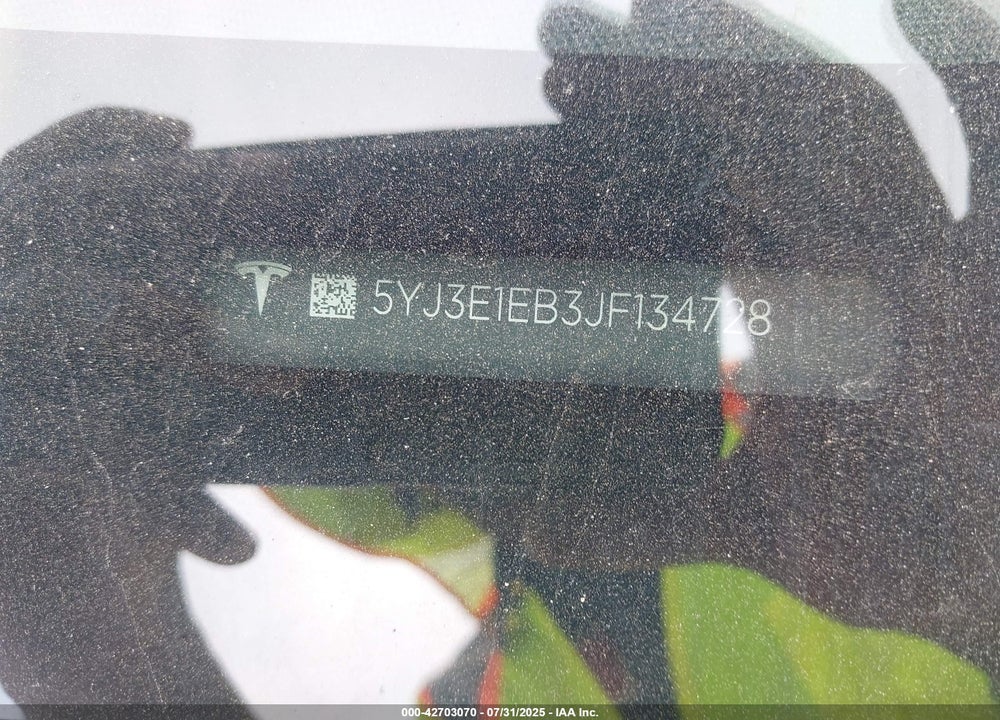 2018 TESLA MODEL 3 VIN: 5YJ3E1EB3JF134728