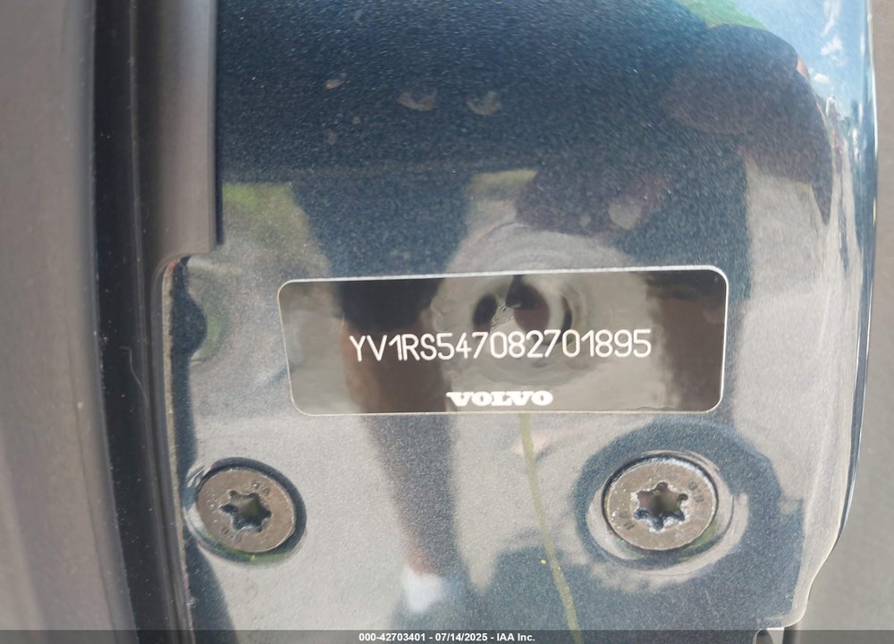 2008 VOLVO S60 VIN: YV1RS547082701895