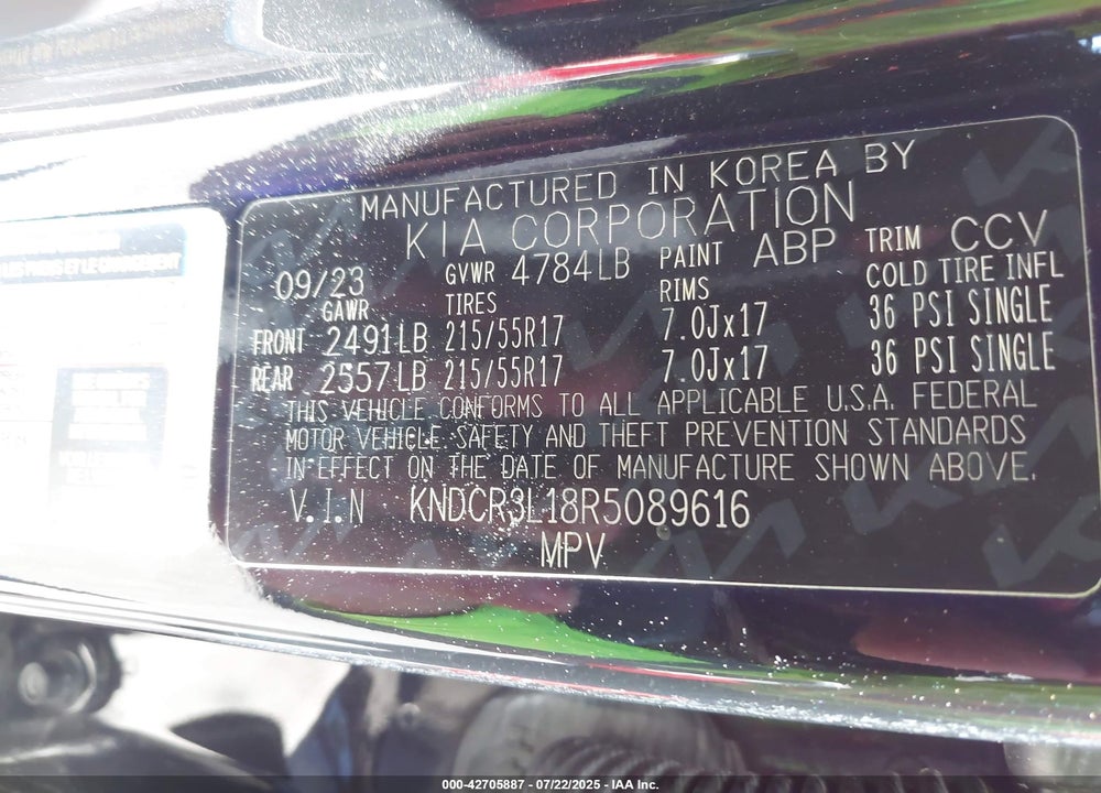 2024 KIA NIRO EV WIND VIN: KNDCR3L18R5089616
