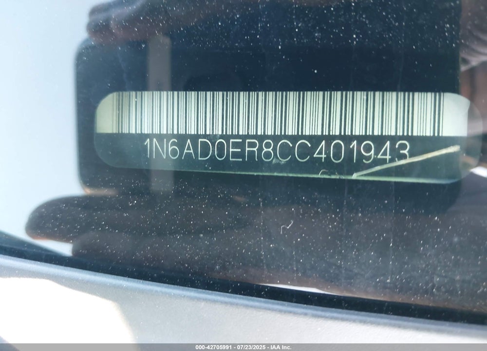 2012 NISSAN FRONTIER VIN: 1N6AD0ER8CC401943