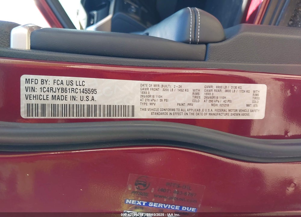2024 JEEP GRAND CHEROKEE 4XE VIN: 1C4RJYB61RC145595