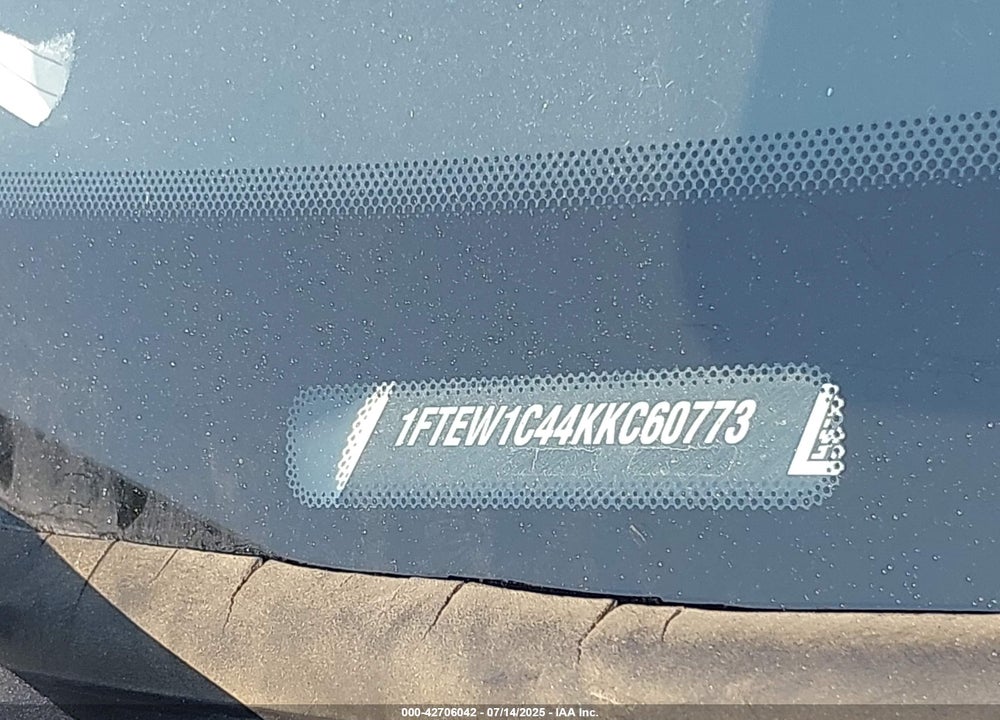 2019 FORD F-150 VIN: 1FTEW1C44KKC60773