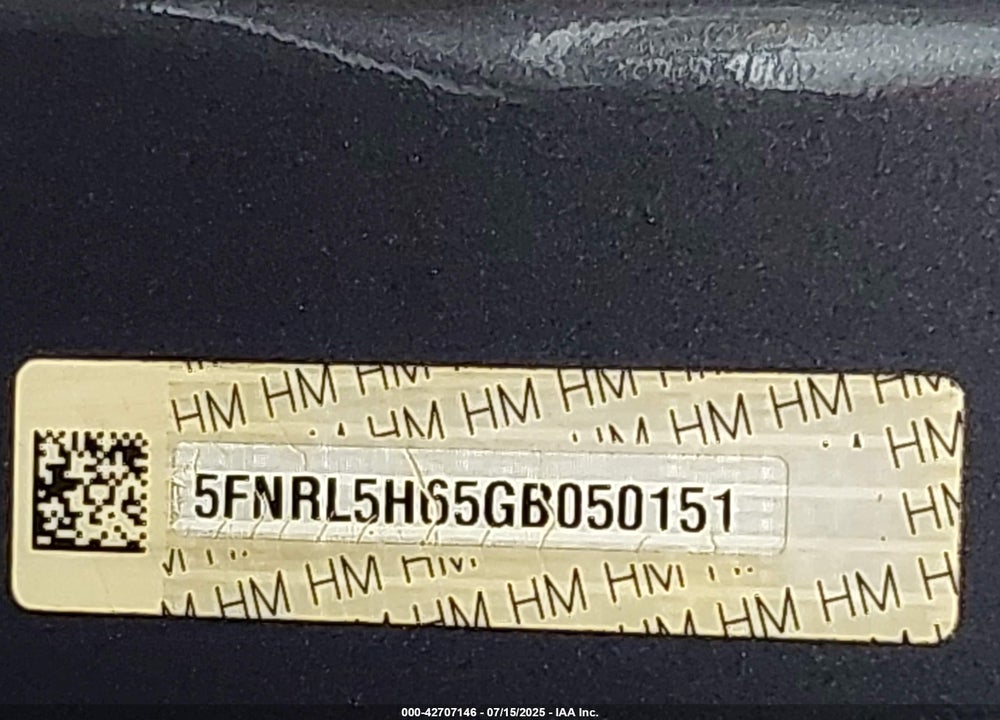2016 HONDA ODYSSEY EX-L VIN: 5FNRL5H65GB050151