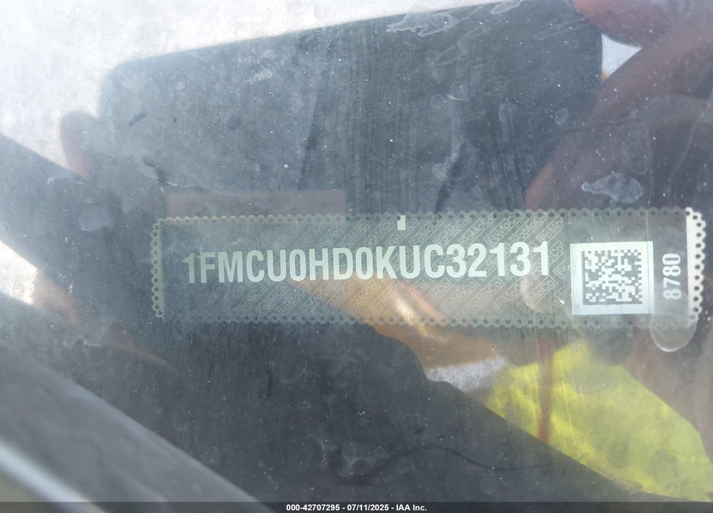 2019 FORD ESCAPE VIN: 1FMCU0HD0KUC32131