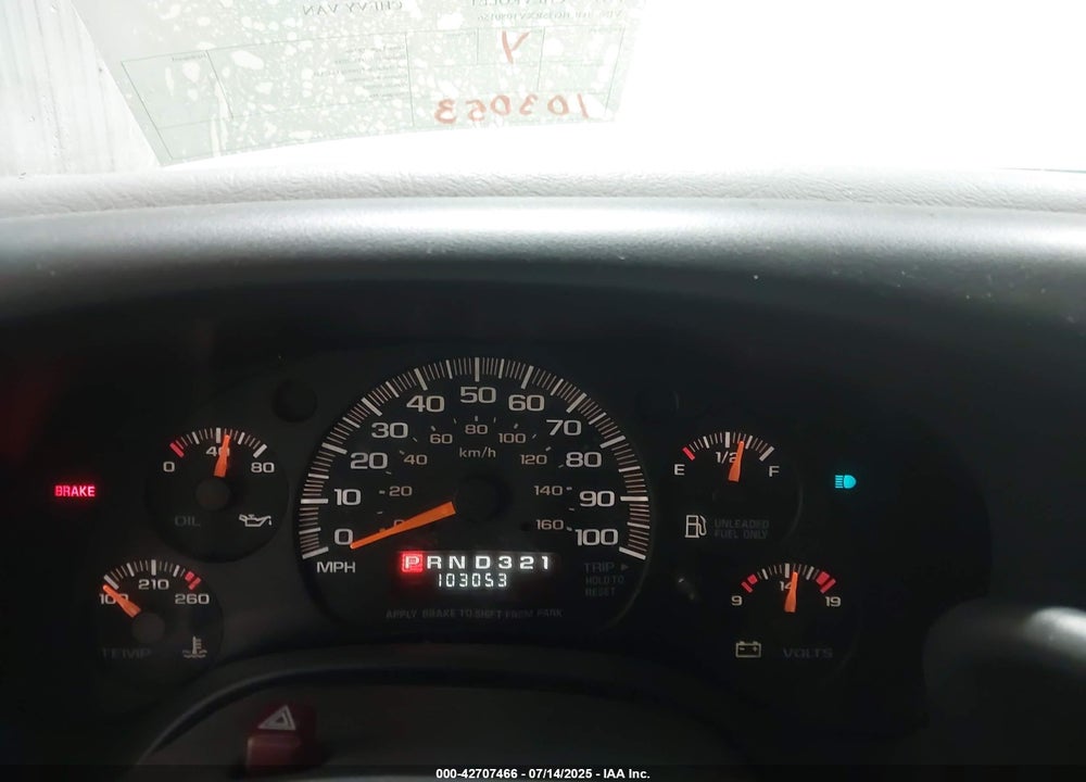 1997 CHEVROLET CHEVY VAN VIN: 1GCHG35RXV1080156