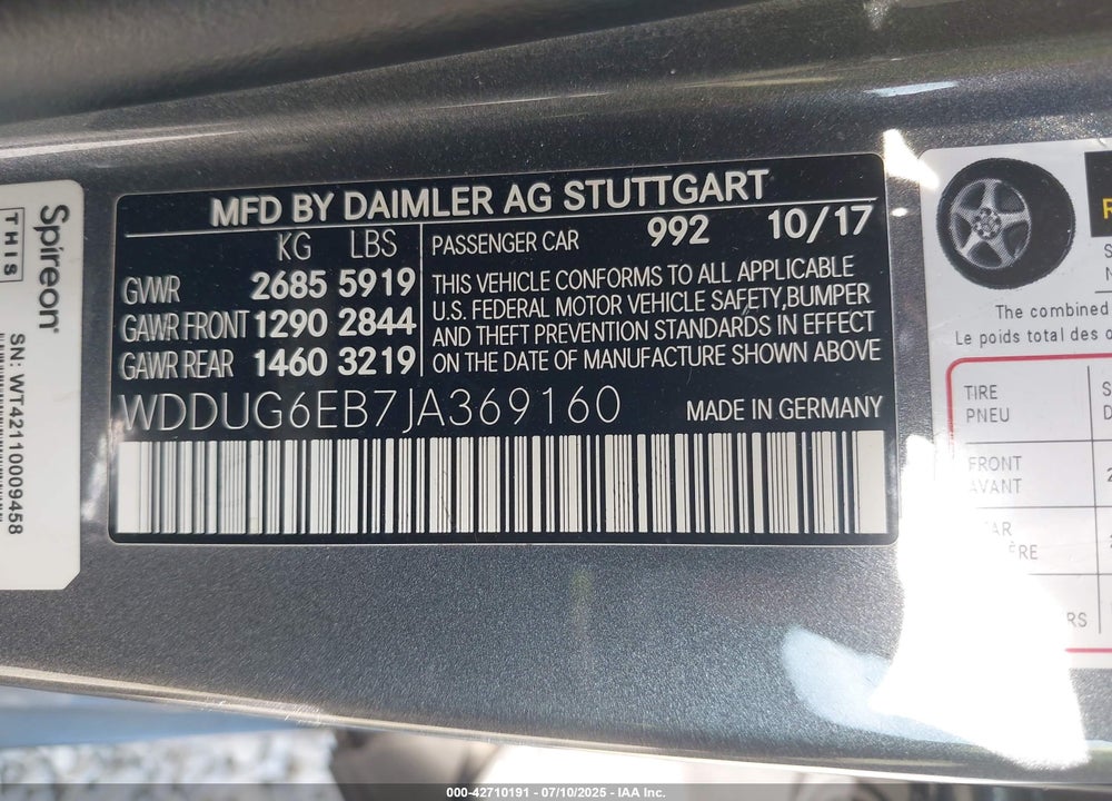 2018 MERCEDES-BENZ S 450 4MATIC VIN: WDDUG6EB7JA369160