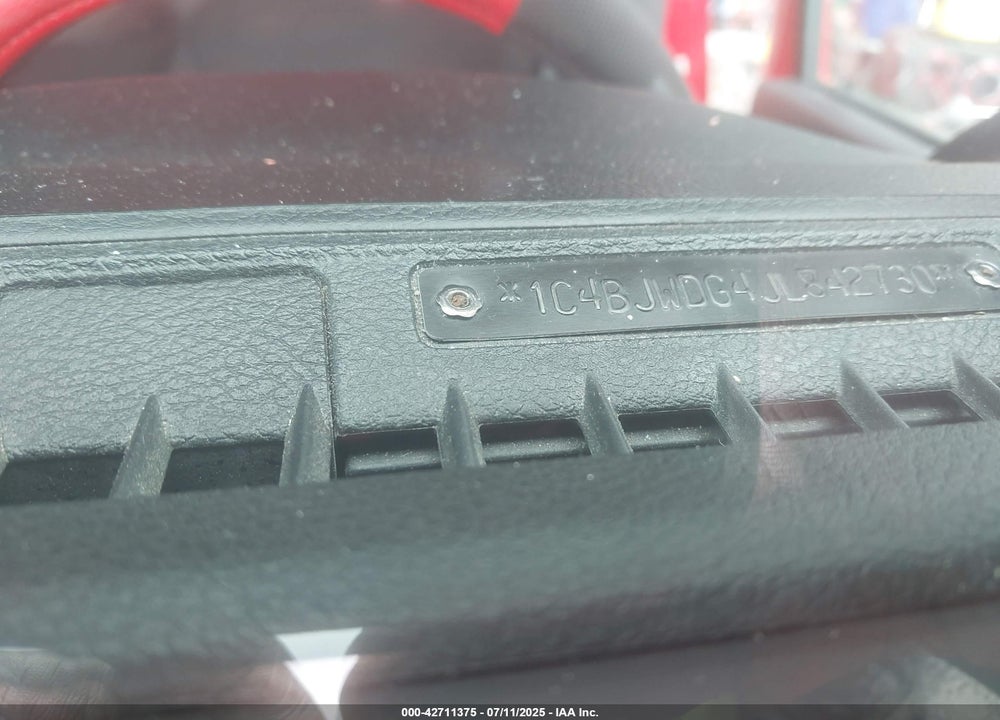 2018 JEEP WRANGLER JK UNLIMITED VIN: 1C4BJWDG4JL842730