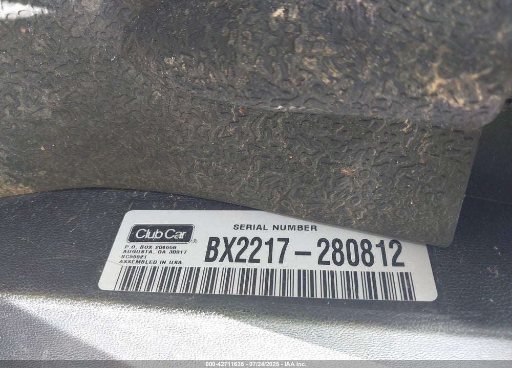 2022 CLUB CAR OTHER VIN: 00000BX2217280812