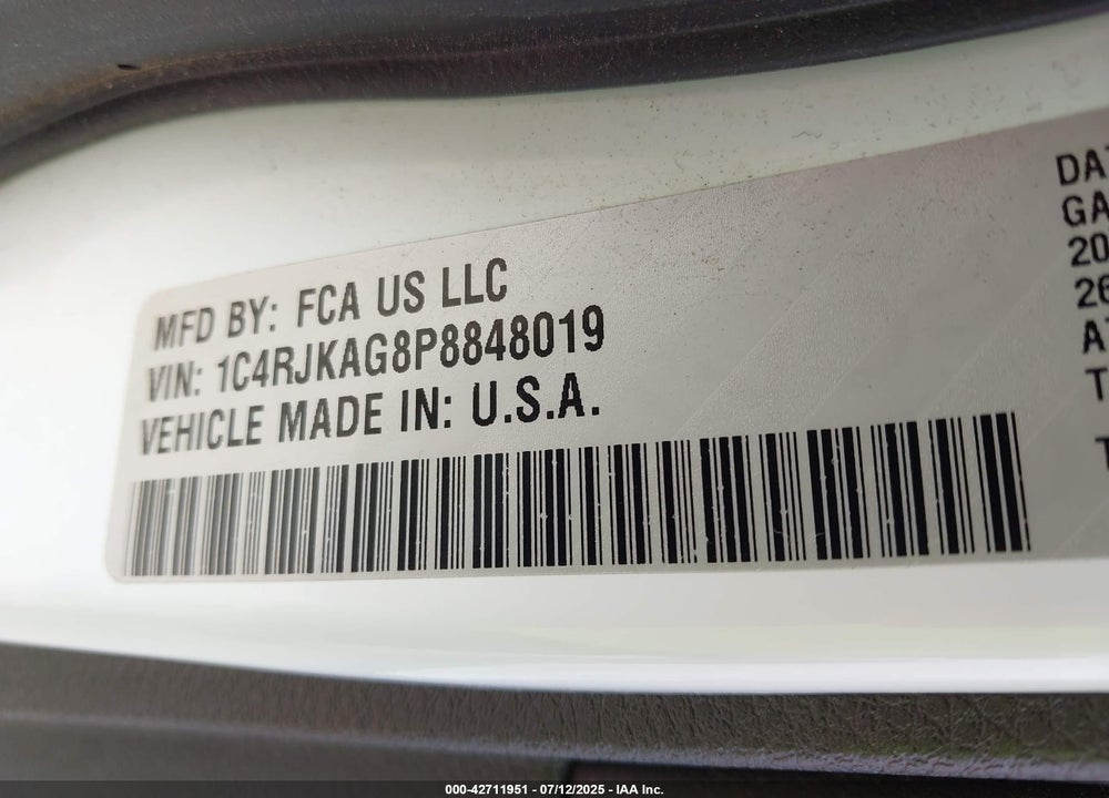2023 JEEP GRAND CHEROKEE L VIN: 1C4RJKAG8P8848019