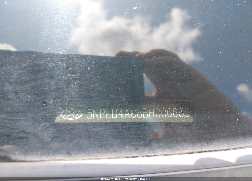 2011 HYUNDAI SONATA GLS VIN: 5NPEB4AC8BH006635