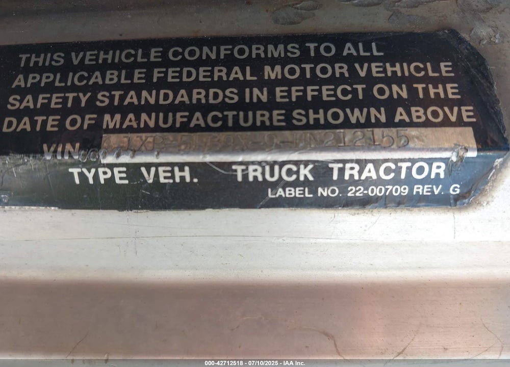 1987 PETERBILT 379 VIN: 1XP5DB9X9HN212155